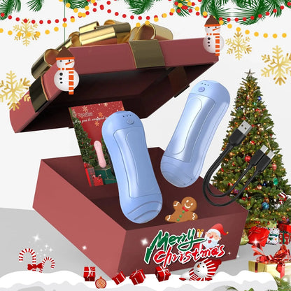 Hand Warmers Rechargeable 2 Pack,6000Mah Portable Electric Hand Warmer USB Pocket Heater 20+Hrs Safe Heat,Heat Therapy for Raynauds,Hunting,Golf,Camping,Women Mens Ideal Present,Blue